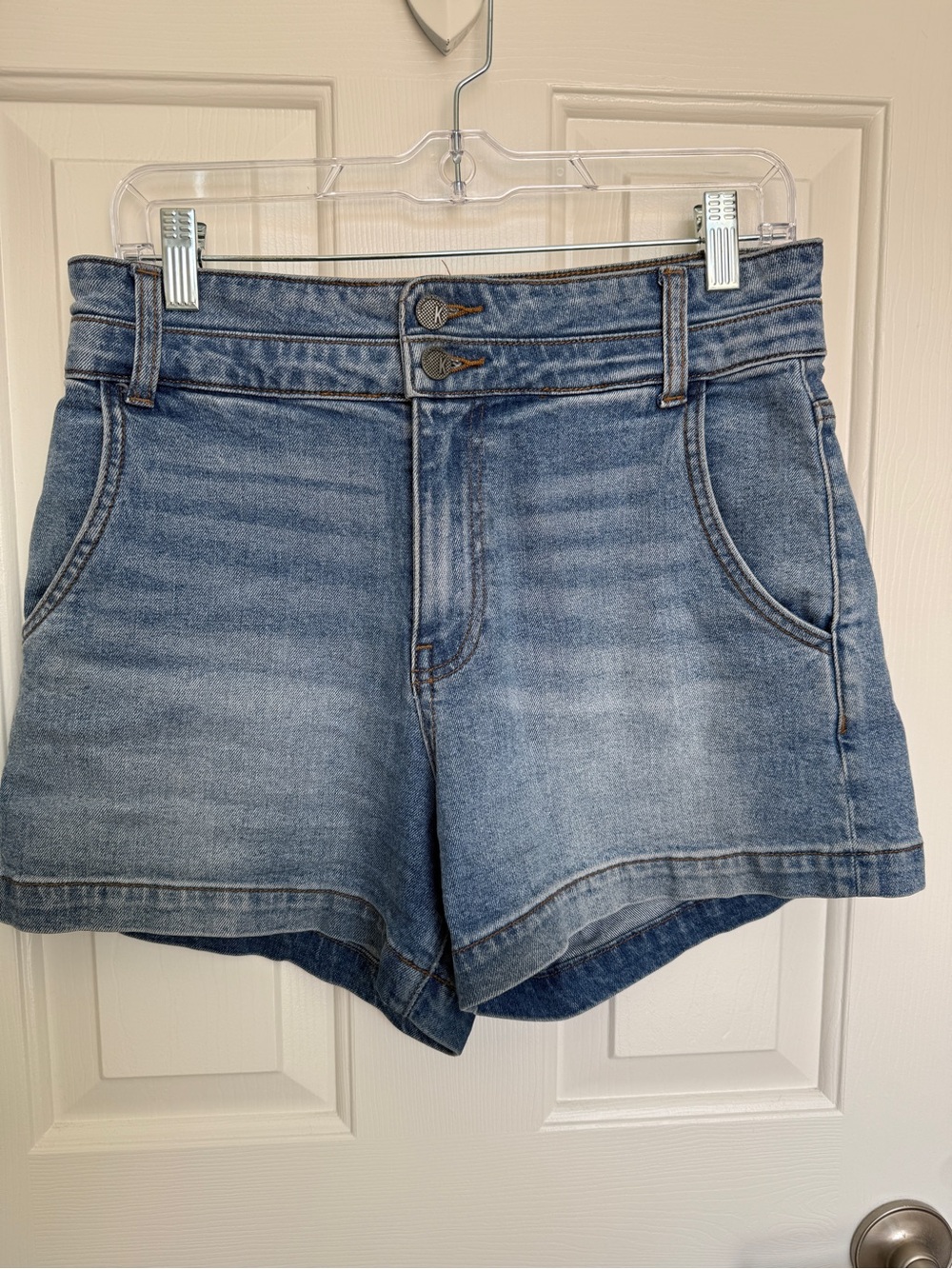 Kut from the Kloth Light Blue High-Rise Denim Shorts